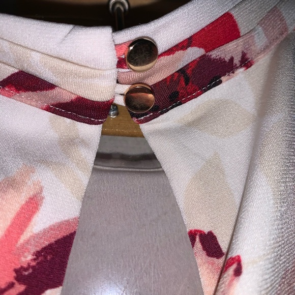 White House Black Market Floral Sleeveless Top - Black, Pink, White - Picture 5 of 6